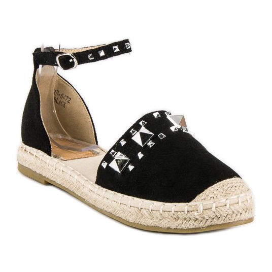 Sandales espadrilles plates le noir 1