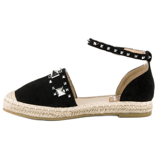 Sandales espadrilles plates le noir 2