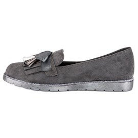 Bestelle Mocassins en daim à franges gris 3