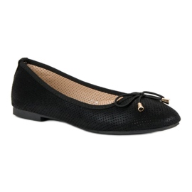 Super Mode Ballerines ajourées le noir 1