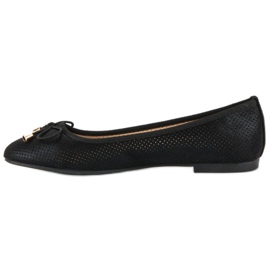Super Mode Ballerines ajourées le noir 2