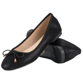Super Mode Ballerines ajourées le noir 3