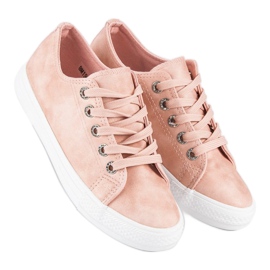 Baskets à la mode avec une fixation rose 4