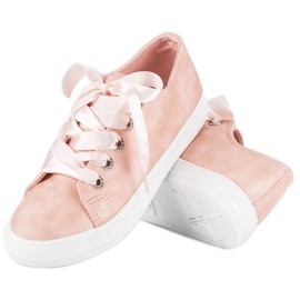 Baskets à la mode avec une fixation rose 2