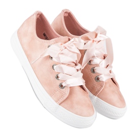 Baskets à la mode avec une fixation rose 1