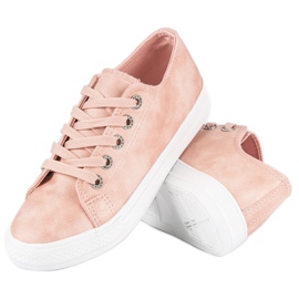 Baskets à la mode avec une fixation rose 5