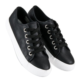 Baskets à la mode sur la reliure le noir 4