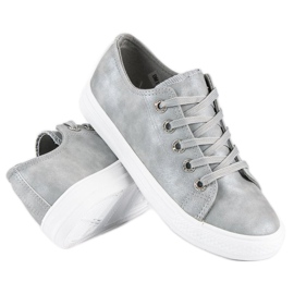 Baskets à la mode avec une fixation gris 5