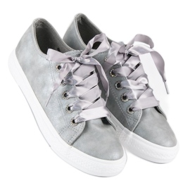 Baskets à la mode avec une fixation gris 3
