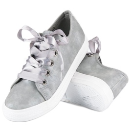Baskets à la mode avec une fixation gris 2