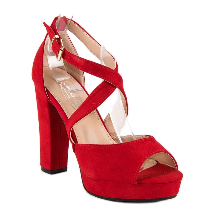 Sandales sur un poste élevé rouge 1