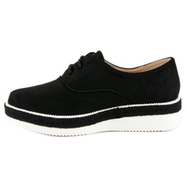 Erynn Chaussures en daim à lacets le noir 4