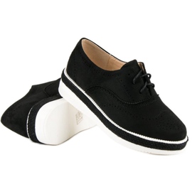 Erynn Chaussures en daim à lacets le noir 5
