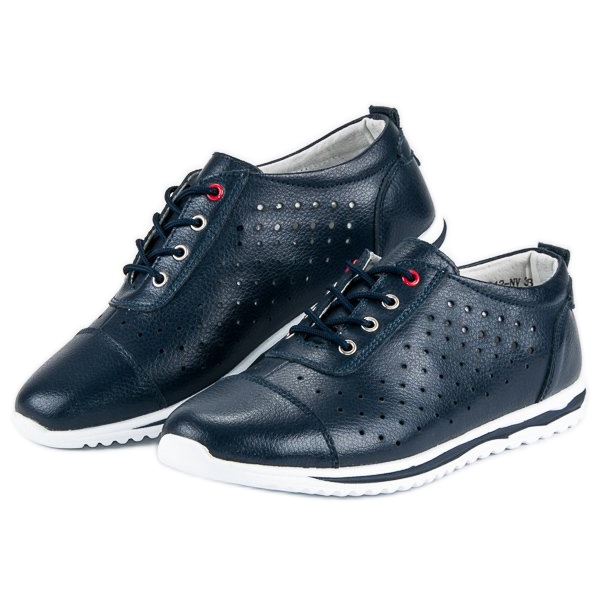 Baskets ajourées VINCEZA bleu marin 2
