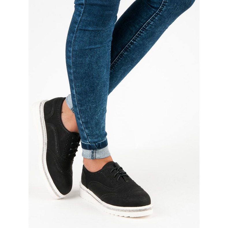 Ideal Shoes Chaussures à lacets noires 2