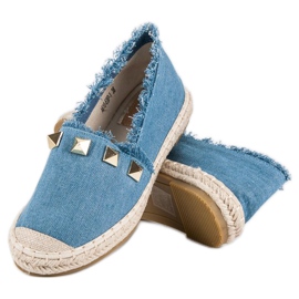 Bestelle Espadrilles en jean avec strass bleu 2