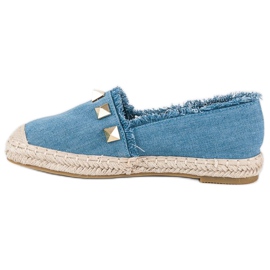 Bestelle Espadrilles en jean avec strass bleu 1