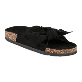 Bestelle Babouches en daim noir le noir 1