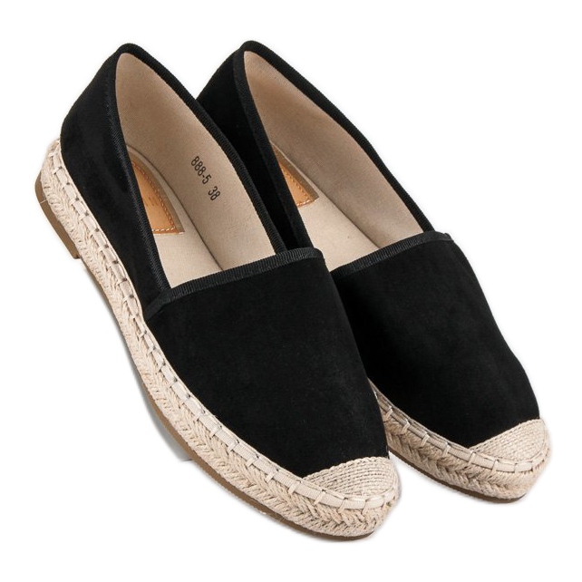 Erynn Espadrilles en daim le noir 1