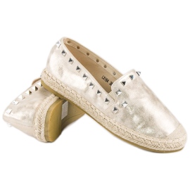 Forever Folie Espadrilles dorées à clous d'or 3