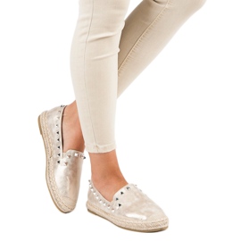 Forever Folie Espadrilles dorées à clous d'or 5