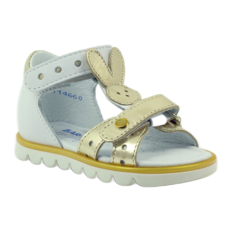 Bartek Sandalki Application lapin flexible 31491 blanc / or blanche 1