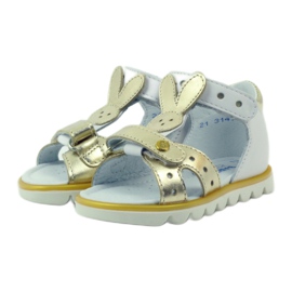 Bartek Sandalki Application lapin flexible 31491 blanc / or 3