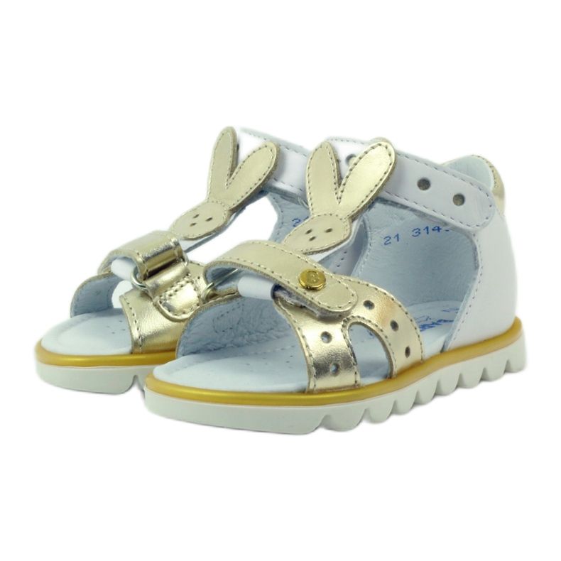 Bartek Sandalki Application lapin flexible 31491 blanc / or 3