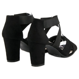 Filippo Sandales en daim sur un poteau noir 1