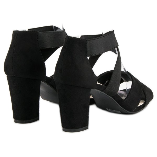 Filippo Sandales en daim sur un poteau noir 1