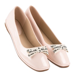 Ideal Shoes Ballerines Laquées Poudre rose 2