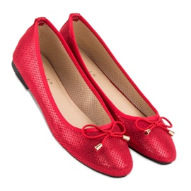 Super Mode Ballerines ajourées rouge 1