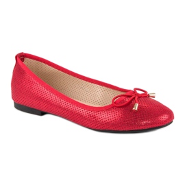 Super Mode Ballerines ajourées rouge 2
