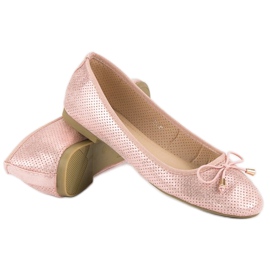Super Mode Ballerines ajourées rose 1