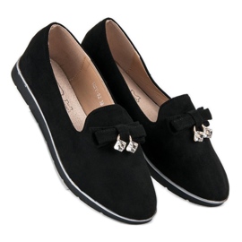 Ballerines élégantes en daim le noir 1