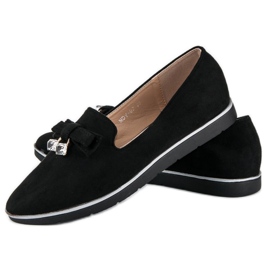 Ballerines élégantes en daim le noir 2