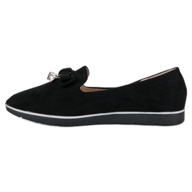 Ballerines élégantes en daim le noir 3