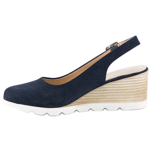 Escarpins vinceza ajourés bleu 1