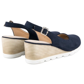 Escarpins vinceza ajourés bleu 2