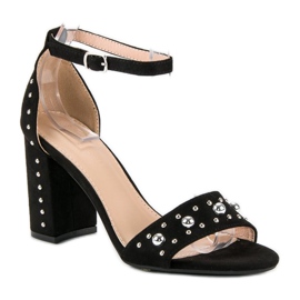 Sandales confortables sur un poteau le noir 2