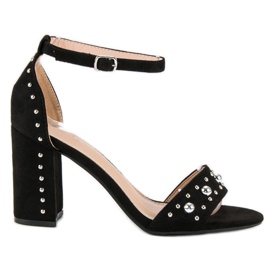Sandales confortables sur un poteau le noir 1