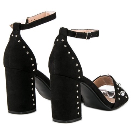Sandales confortables sur un poteau le noir 3