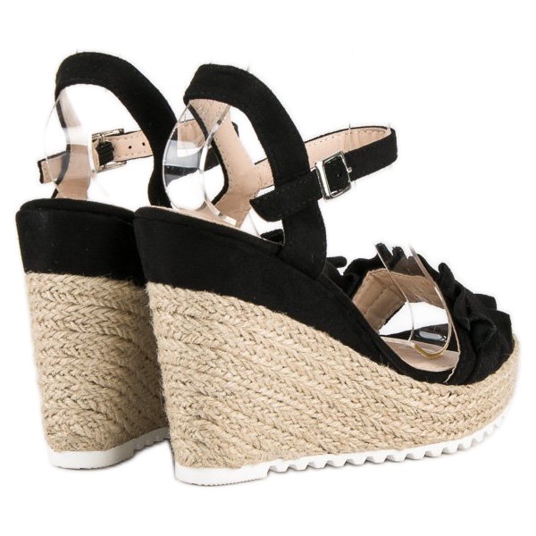Bello Star Sandales espadrilles noires 1
