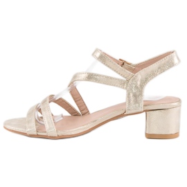 Ideal Shoes Sandales plates jaune 2