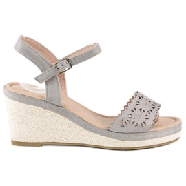 Ideal Shoes Espadrilles grises sur le coin 1