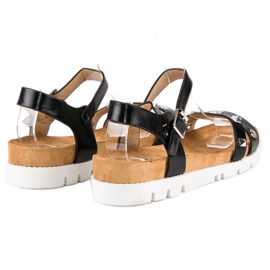 Forever Folie Sandales noires à strass 1