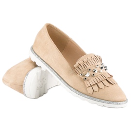 Forever Folie Mocassins en daim élégants brun 4