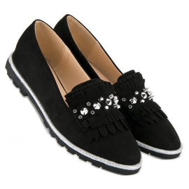Forever Folie Mocassins en daim élégants le noir 1