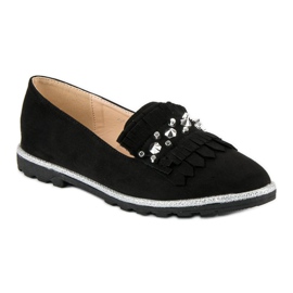 Forever Folie Mocassins en daim élégants le noir 2