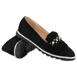 Forever Folie Mocassins en daim élégants le noir 4